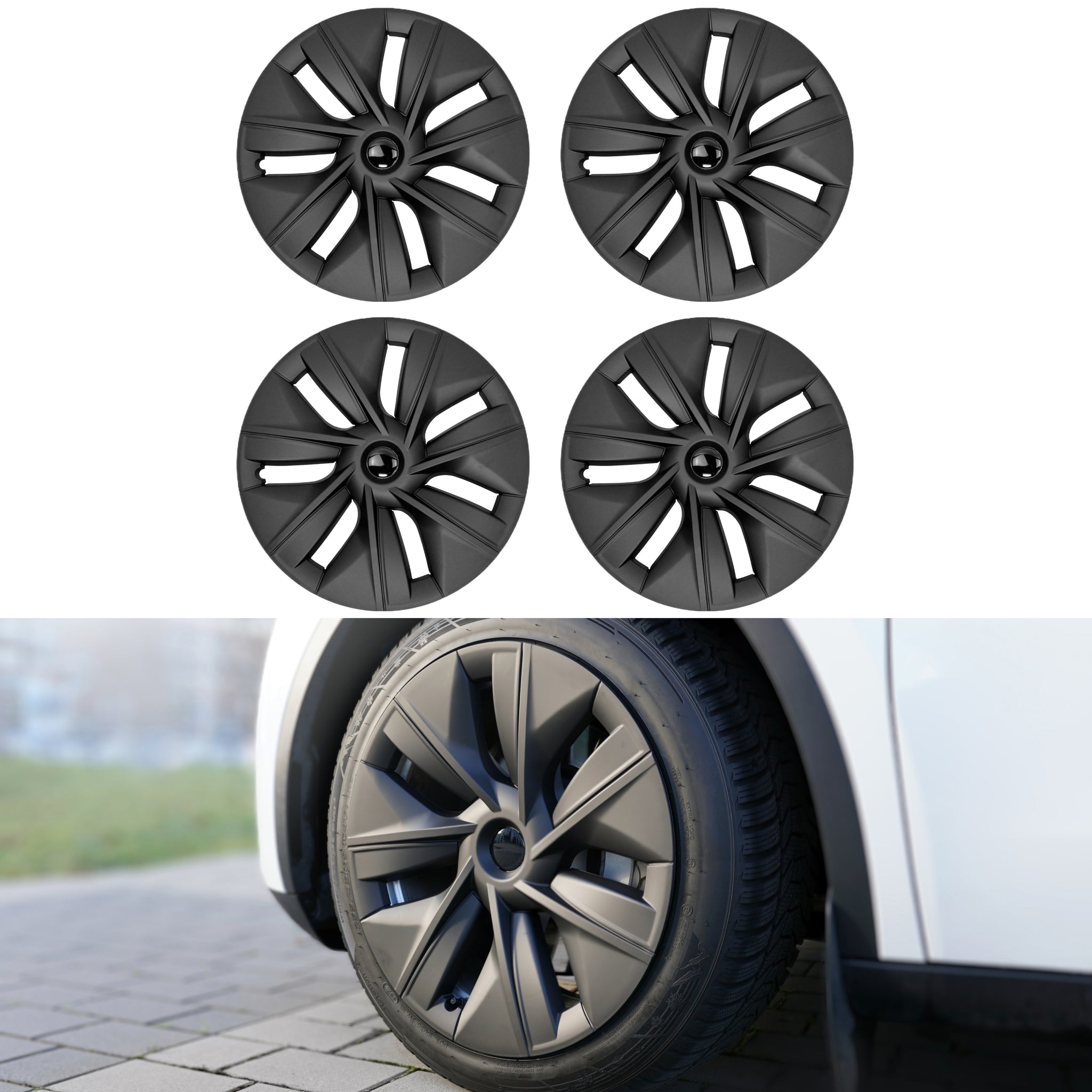 Set of 4 hubcaps for 19 Gemini rims Tesla Model Y – TLECTRIC