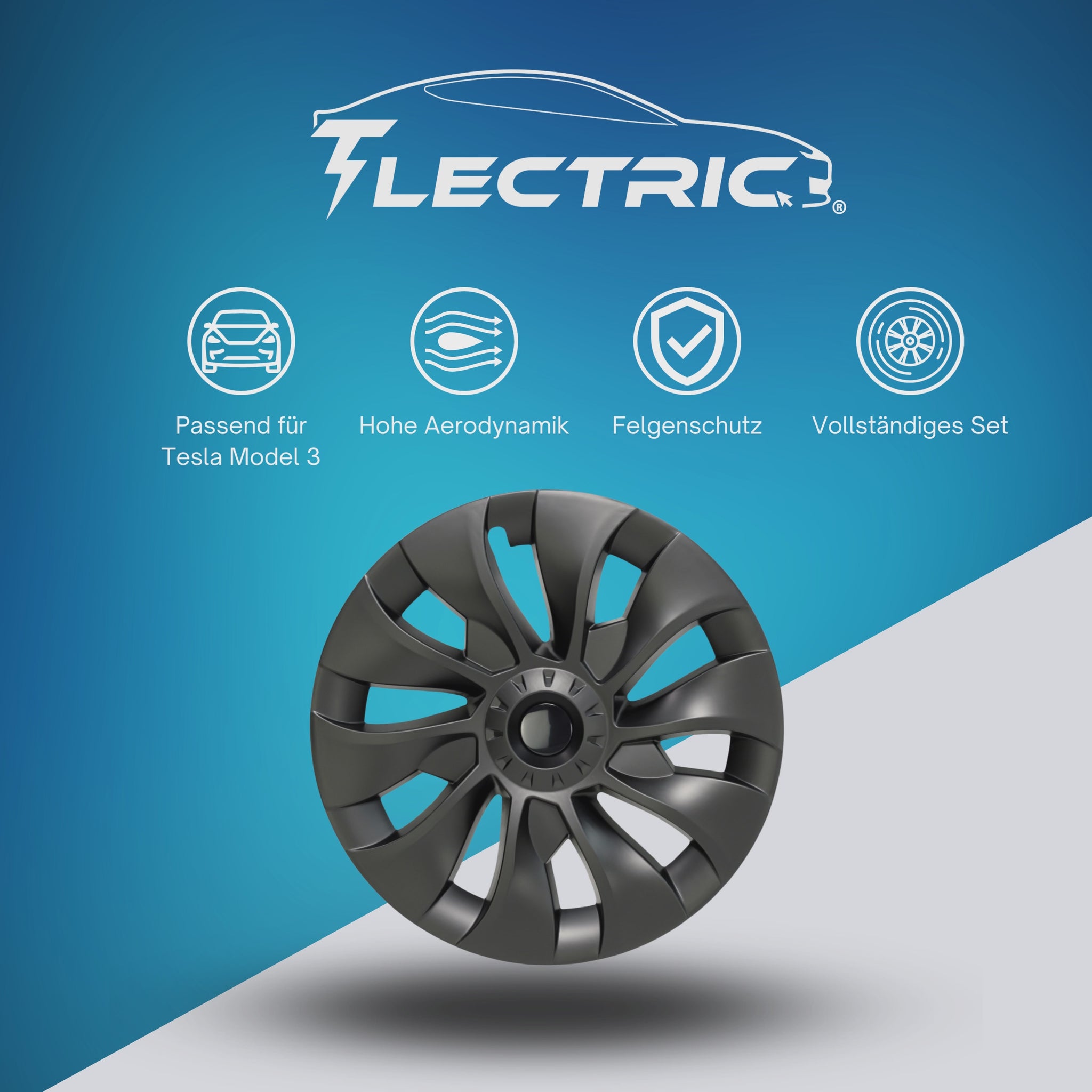 4x Performance Radkappen im Turbinen-Design für Model 3 - Aufwertung d – My  Tesla Tuning